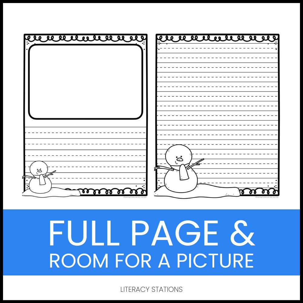 free winter writing paper - literacy stations